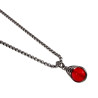 60cm x 3mm Jasseron-Ketting + Rode Chalcedoon Jadesteen Hanger - RVS
