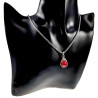 60cm x 3mm Jasseron-Ketting + Rode Chalcedoon Jadesteen Hanger - RVS
