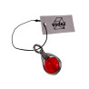 60cm x 3mm Jasseron-Ketting + Rode Chalcedoon Jadesteen Hanger - RVS