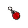 60cm x 3mm Jasseron-Ketting + Rode Chalcedoon Jadesteen Hanger - RVS