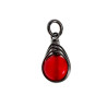 60cm x 3mm Jasseron-Ketting + Rode Chalcedoon Jadesteen Hanger - RVS