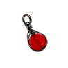 60cm x 3mm Jasseron-Ketting + Rode Chalcedoon Jadesteen Hanger - RVS