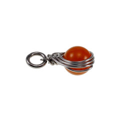 RVS Handgemaakt Visgraat Techniek Orange Drakenader Agaatsteen Hanger