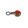 RVS Handgemaakt Visgraat Techniek Orange Drakenader Agaatsteen Hanger