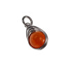 RVS Handgemaakt Visgraat Techniek Orange Drakenader Agaatsteen Hanger