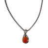 60cm x 3mm Jasseron-Ketting + Orange Drakenader Agaatsteen Hanger RVS