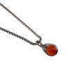 60cm x 3mm Jasseron-Ketting + Orange Drakenader Agaatsteen Hanger RVS