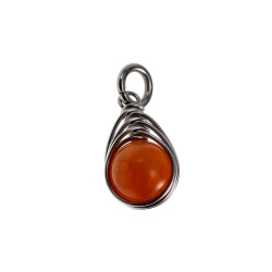 60cm x 3mm Jasseron-Ketting + Orange Drakenader Agaatsteen Hanger RVS