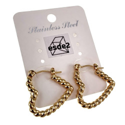 ∅22mm Oorringen Dames - Verguld RVS - Goudkleurige Hart Oorbellen