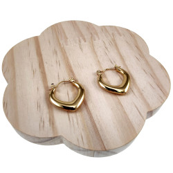 ∅21mm Oorringen Dames - Goudkleurige RVS - Hart-Design Oorbellen