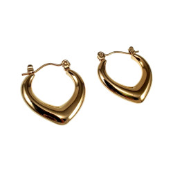 ∅21mm Oorringen Dames - Goudkleurige RVS - Hart-Design Oorbellen