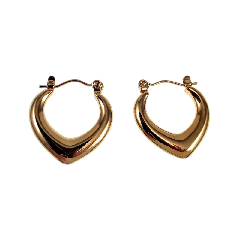∅21mm Oorringen Dames - Goudkleurige RVS - Hart-Design Oorbellen ∅21mm Oorringen Dames - Goudkleurige RVS - Hart-Design Oorbellen