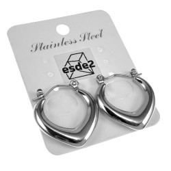 ∅21mm Oorringen Dames - Zilverkleurige RVS - Hart-Design Oorbellen