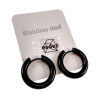 ∅22mm x 4mm Oorringen Unisex - Zwart PVD-Coating RVS - Oorbellen