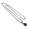 60cm x 3mm Jasseron-Ketting + Rode Drakenader Agaatsteen Hanger RVS