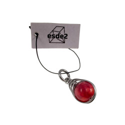 60cm x 3mm Jasseron-Ketting + Rode Drakenader Agaatsteen Hanger RVS