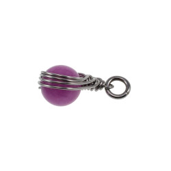 RVS Handgemaakt Visgraat Techniek Paarse Chalcedoon-Jade Steen Hanger