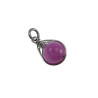 RVS Handgemaakt Visgraat Techniek Paarse Chalcedoon-Jade Steen Hanger
