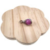 60cm x 3mm Jasseron-Ketting + Paarse Chalcedoon-Jade Steen Hanger RVS