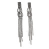 117mm Lang Clip-on Oorbellen Dames - Zilverkleur Oorclips met Heldere Zirkoniasteen