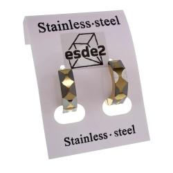 ∅13mm Oorringen Unisex - RVS Zilvekleur-Goldkleur- Bicolor Oorbellen