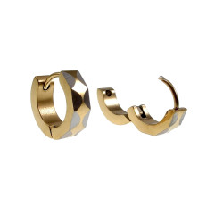 ∅13mm Oorringen Unisex - RVS Zilvekleur-Goldkleur- Bicolor Oorbellen