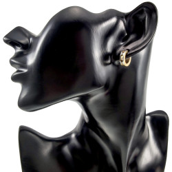 ∅13mm Oorringen Unisex - RVS Zilvekleur-Goldkleur- Bicolor Oorbellen