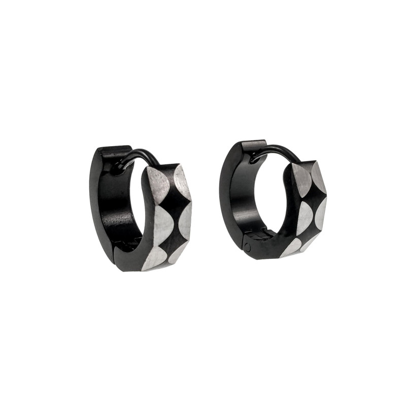∅13mm Oorringen Unisex - RVS Zwarte PVD-Coating - Bicolor Oorbellen
