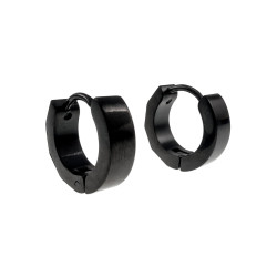 ∅13mm Oorringen Unisex - RVS Zwarte PVD-Coating - Bicolor Oorbellen