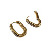 22mm x 16mm U-Oorringen Dames - Veguld RVS - Oorbellen met Strass