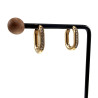 22mm x 16mm U-Oorringen Dames - Veguld RVS - Oorbellen met Strass