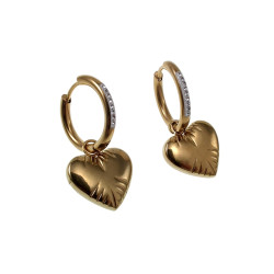 Oorbellen met Harthanger Dames - Veguld RVS Oorringen met Strass