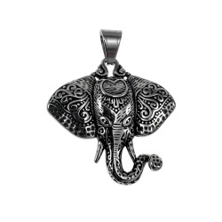 60cm x 3mm Jasseron-Ketting + Grote Olifantenkop Hanger Unisex - RVS