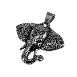 60cm x 3mm Jasseron-Ketting + Grote Olifantenkop Hanger Unisex - RVS