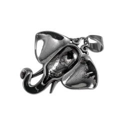 60cm x 3mm Jasseron-Ketting + Grote Olifantenkop Hanger Unisex - RVS