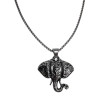 60cm x 3mm Jasseron-Ketting + Grote Olifantenkop Hanger Unisex - RVS