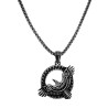 60cm x 3mm Jasseron-Ketting + Raaf Hanger Heren - RVS - Noorse Mythologie Hanger met ketting