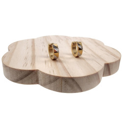 ∅13mm x 4mm Oorringen Unisex - Goudkleurig RVS - Bicolor Oorbellen met Strepen Dames - Heren