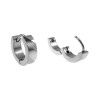∅13mm x 4mm Oorringen Unisex - Zilverkleurig RVS Oorbellen met Strepen