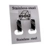∅13mm Oorringen Unisex - RVS Zwarte PVD-Coating Oorbellen met Strepen