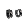 ∅13mm Oorringen Unisex - RVS Zwarte PVD-Coating Oorbellen met Strepen