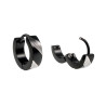 ∅13mm Oorringen Unisex - RVS Zwarte PVD-Coating Oorbellen met Strepen