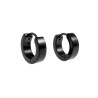 ∅13mm Oorringen Unisex - RVS Zwarte PVD-Coating Oorbellen met Strepen