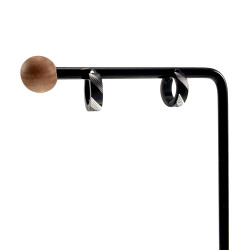 ∅13mm Oorringen Unisex - RVS Zwarte PVD-Coating Oorbellen met Strepen