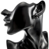 ∅13mm Oorringen Unisex - RVS Zwarte PVD-Coating Oorbellen met Strepen