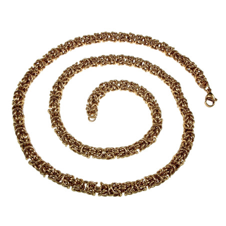60cm Koningsketting Heren - Verguld RVS Byzantijnse Schakelketting