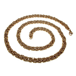 60cm Koningsketting Heren - Verguld RVS Byzantijnse Schakelketting