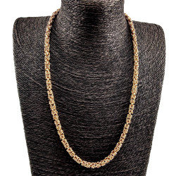 60cm Koningsketting Heren - Verguld RVS Byzantijnse Schakelketting