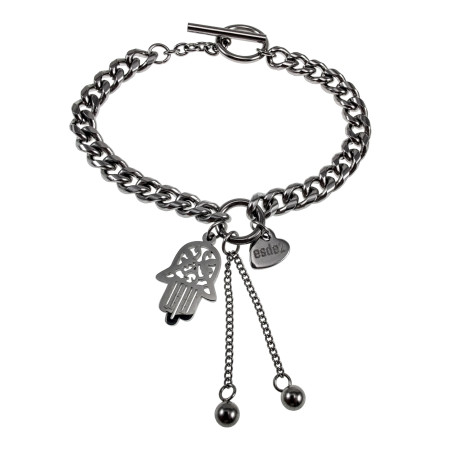 RVS - T-sluiting Armband - Cubaanse Schakelarmband met Hand van Fatima