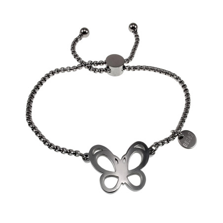 Dames RVS Vlinder Armband met Schuifsluiting - Jasseron Schakelarmband